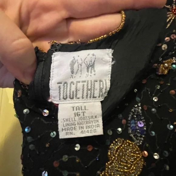 Together black silk beaded zodiac dress - Picture 8 of 9